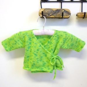 Bright Green Speckled Baby Kimono – 12 Months